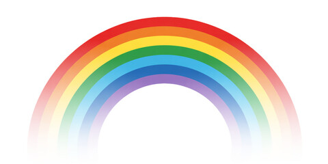 Obraz premium A vibrant and colorful semi-circular rainbow arch displaying the classic spectrum of light colors Vector