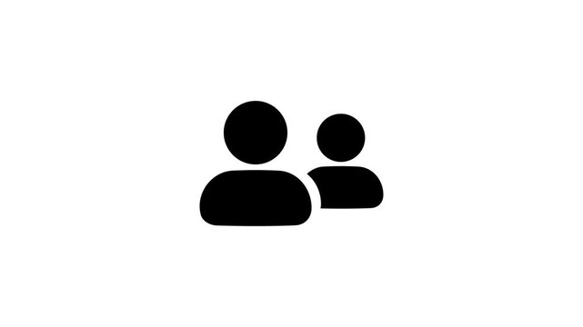 Social Media Users Friend Icon 4K Loop, Team Users Friends Icon Animation 