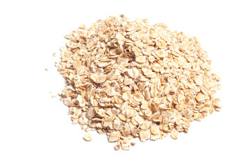 Hercules flakes isolated on white. Healthy food concept.