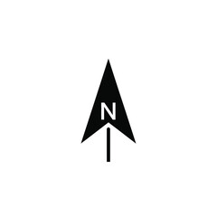 Fototapeta premium Black arrow pointing upward with white n letter