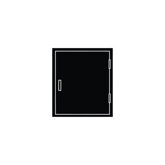 Fototapeta premium Black square with white outline and two tabs border