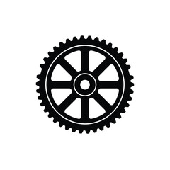Obraz premium Black and white gear with symmetrical teeth circular