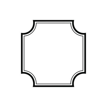 Black and white fancy square frame with rounded corners