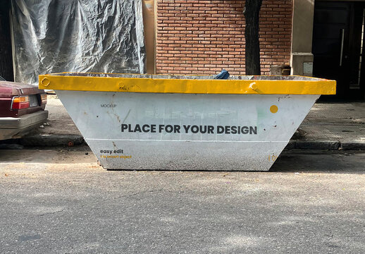 Dump Tipper Truck on Street Mockup