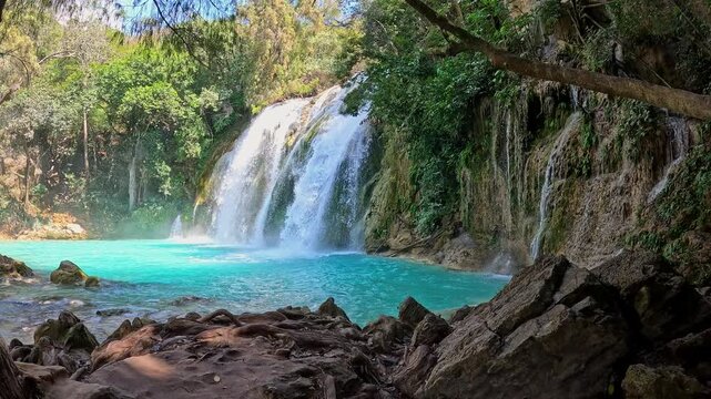 El Chiflon waterfall in motion, Chiapas, Mexico