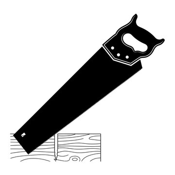 Silhouette of a Stiff Spine Backsaw for Precision Woodworking, Representing Carpentry Skills and Traditional Handcrafting.