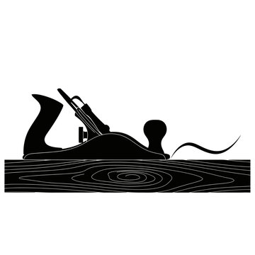 Silhouette of a Small Block Plane for End Grain Smoothing, Representing Fine Carpentry and Traditional Woodworking Tools.