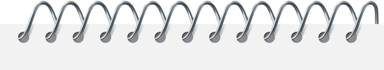 Metallic spiral binding holding blank white paper