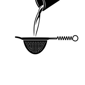 Hawthorne Cocktail Strainer Silhouette for Professional Bartending and Mixology Tools