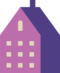 Modern house drawing with geometric shapes and minimalist design