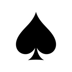 Fototapeta premium Black Silhouette of a Playing Card Spade Suit for Sharp Casino Wagering and Poker Night
