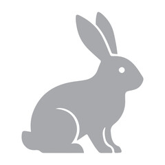Obraz premium Gray Rabbit Icon Silhouette