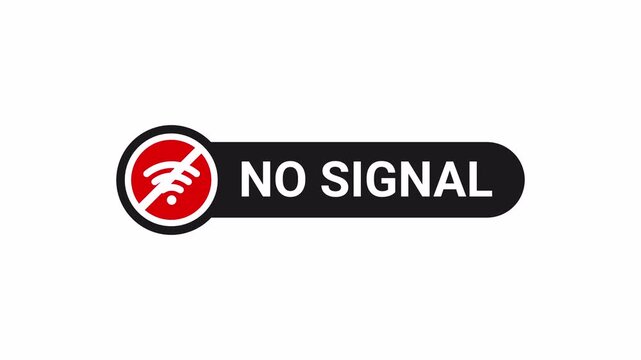 Animated no wifi signal with no signal text on transparent background 4K Video