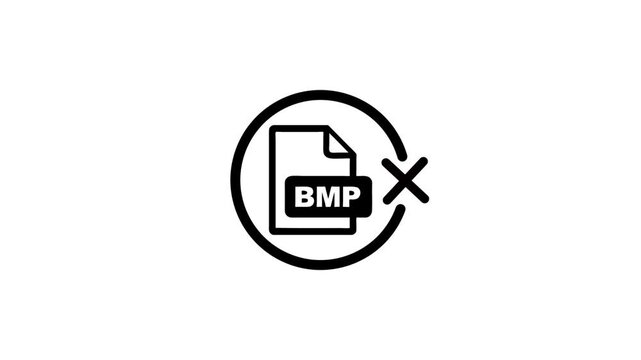 Loading progress circle animation with BMP file icon and delete symbol