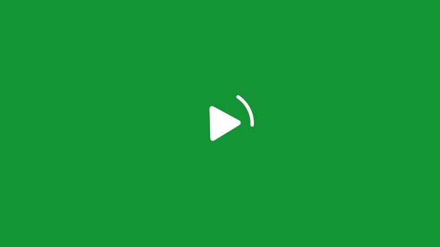 Abstract ellipse rotating loading animation transforming into play and pause button. video players play pause icon animation on green background. 4k video.