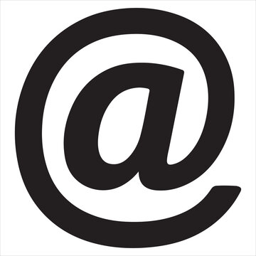 Vector black and white email at symbol icon