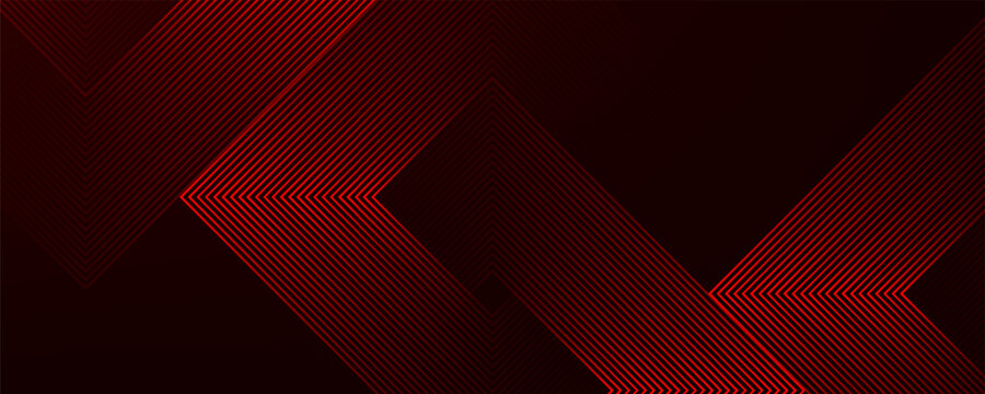 Abstract red neon arrow light glow background. Futuristic cyber laser line motion banner for casino. Dynamic techno perspective beam 3d graphic design. Cool party power and energy boost led tunnel