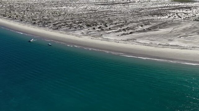 aerial view of sand dunes of bahia magdalena bay baja california sur mexico