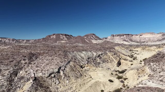 aerial view of rock desert baja california sur sierra guadalupe mexico drone panorama