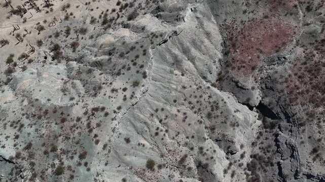 aerial view of rock desert baja california sur sierra guadalupe mexico drone panorama