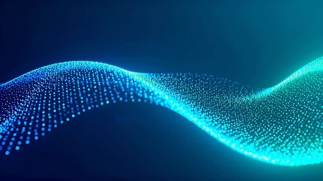 Abstract wave of glowing dots