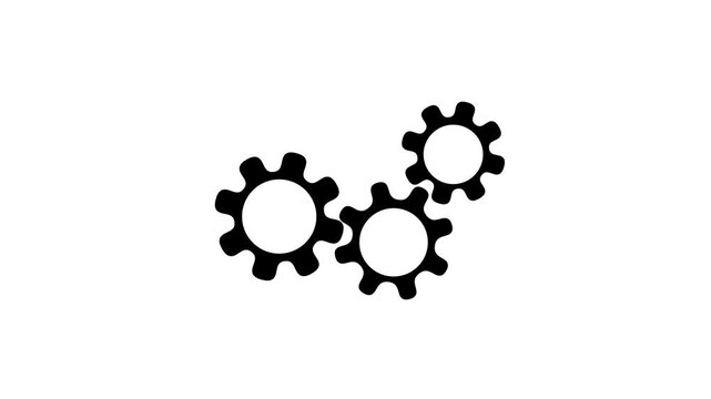 cogwheel gear spinning around animation video. cog wheel icon turning animated background teamwork concept