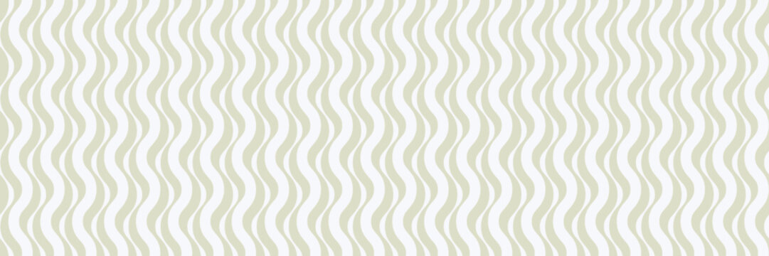 Sand beige and white vertical retro wavy stripes banner background, seamless repeat pattern