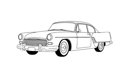 Fototapeta premium A black and white vector illustration of a classic car