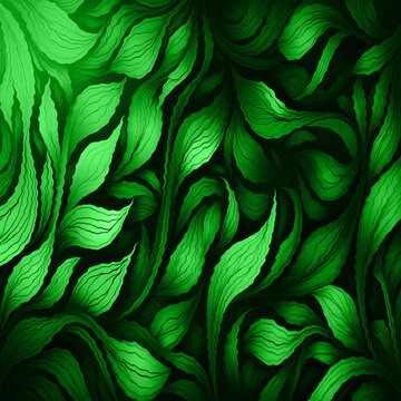 Lush green fern pattern creating an intricate natural design texture