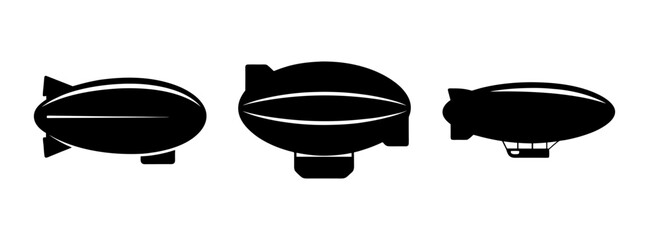 Vintage airships blimps zeppelins vector illustration clip art for graphic design projects and prints © Suriya