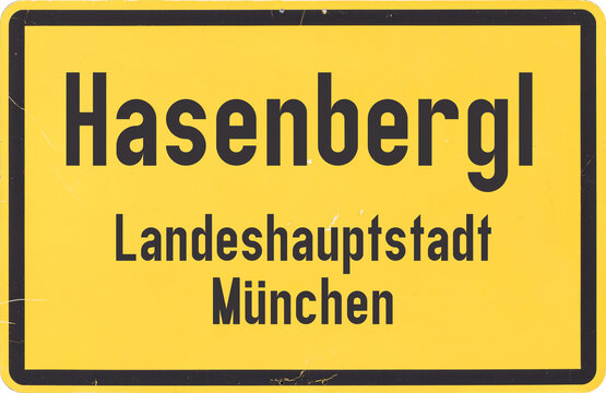 Ortsschild M&uuml;nchen-Hasenbergl