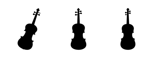 Violin silhouette vector art featuring musical instrument design for graphic design and music lovers © Suriya