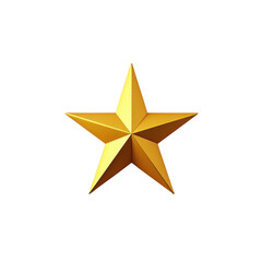 Fototapeta premium Shiny Gold Star Icon on a Plain Background for Awards and Recognition Themes on transparent background