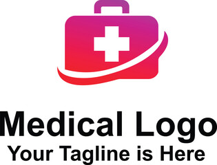 Fototapeta premium professional medical healthcare logo with first aid box cross icon modern clinic hospital pharmacy branding design