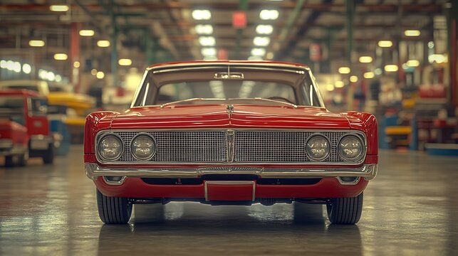 Red car factory view.