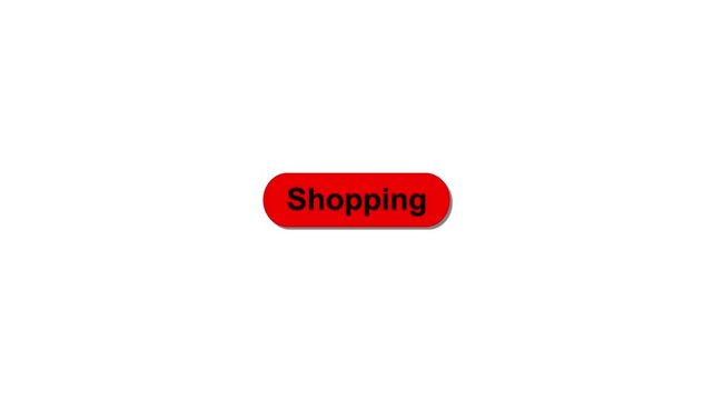 Simple animation of cursor icon clicking shopping button. Pack of animated templates for video editing. A set of flat design animated templates for web design or app design. Alpha channel,