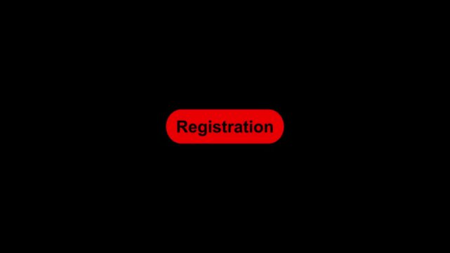 Simple animation of cursor icon clicking registration button. Pack of animated templates for video editing. A set of flat design animated templates for web design or app design. alpha channel