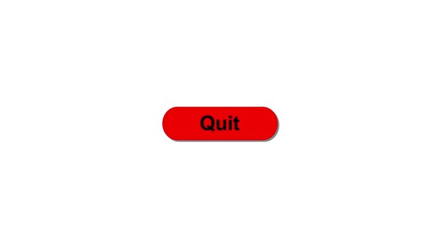 Simple animation of cursor icon clicking quit button. pack of animated templates for video editing. a set of flat design animated templates for web design or app design. Alpha channel