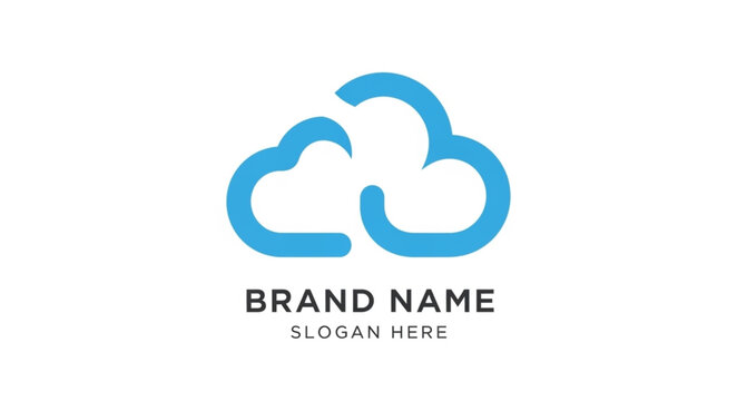 Modern blue cloud logo design for technology and data.