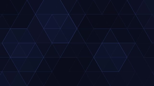 Minimalist elegant dark blue geometric abstract triangle mosaic background animation