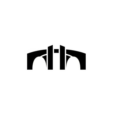 Modern Bridge Silhouette Icon Symbol.