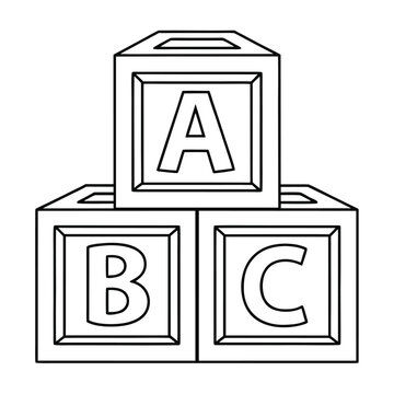 Stacked alphabet blocks with letters abc