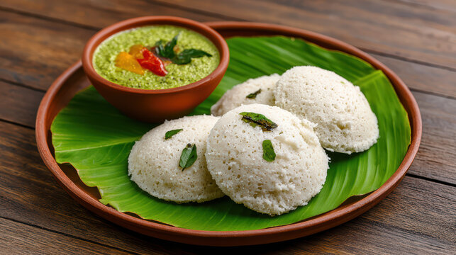 traditional south indian idli and vada platter
