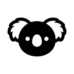 Koala head black vector icon