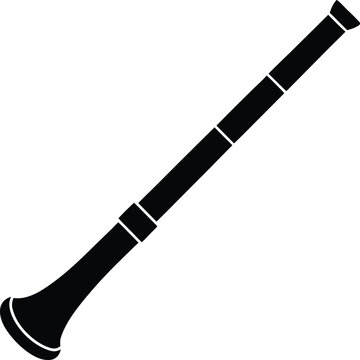 didgeridoo silhouette vector art illustration, black and white design