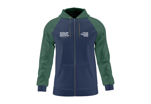Raglan Hoodie Mockup - Front View