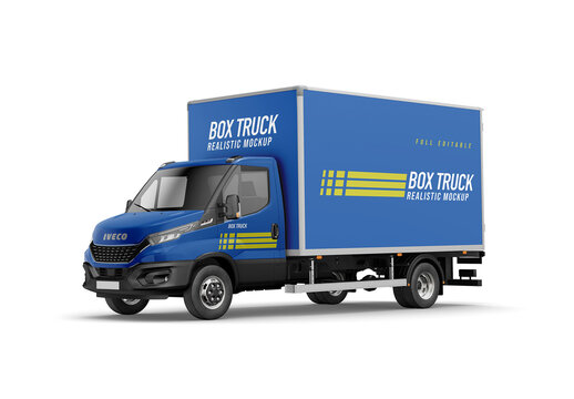 Box Truck Mockup -  Half Side Front