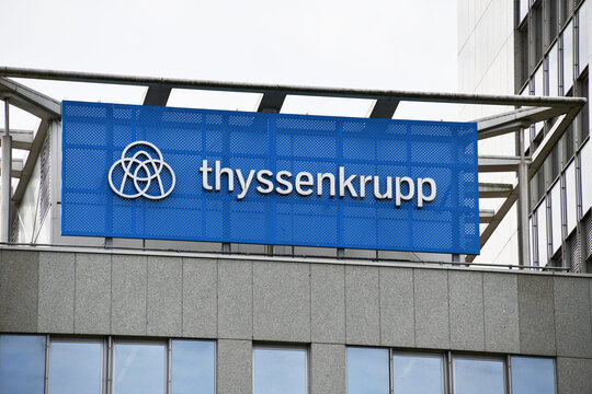 Essen, North Rhine-Westphalia, Germany - May 15, 2024: ThyssnKrupp in Essen, Germany - ThyssenKrupp AG is one of the world's largest steel producers
