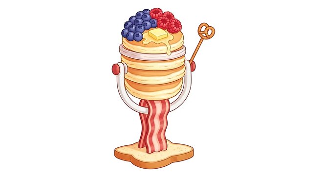 Cartoon breakfast foods character