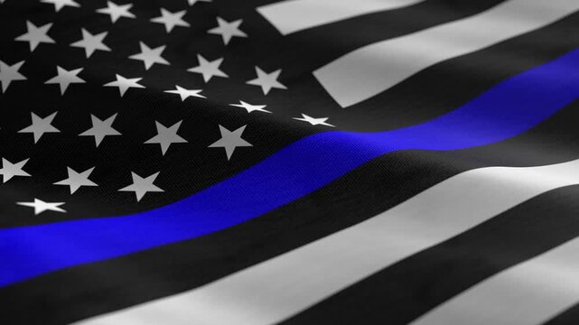 United States - Thin blue line flag background loop